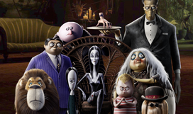 Image of The Addams Family standing together for a family photo