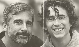 Image of Steve Carell & Timothee Chalamet who star in the film Beautiful Boy